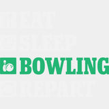 Eat Sleep Bowling Repart - Bowling DTF Transfers ready2transfer Light Color Design (See Imaging)