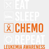 Eat Sleep Chemo Repeat - Leukemia DTF Transfers - Adult Unisex - S & M (10’’) / Light Color Design (See Imaging)