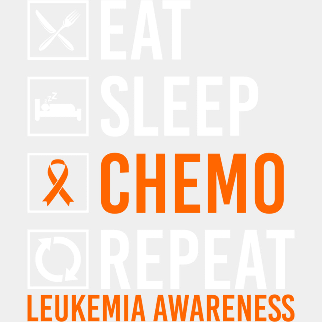 Eat Sleep Chemo Repeat - Leukemia DTF Transfers ready2transfer Light Color Design (See Imaging)