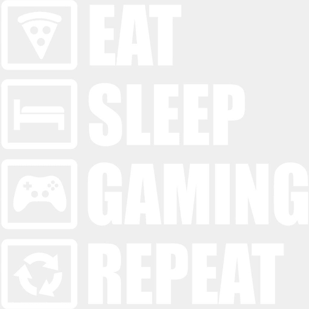 Eat Sleep Gaming Repeat - Video Game DTF Heat Transfer ready2transfer Light Color Design ( See imaging )