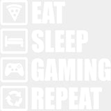 Eat Sleep Gaming Repeat - Video Game DTF Heat Transfer ready2transfer Light Color Design ( See imaging )