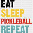 Eat Sleep Pickleball Repeat, Yellow Red Blue - Pickleball DTF Transfers ready2transfer Dark Color Design (See Imaging)