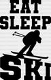 Eat Sleep Ski - Skiing DTF Heat Transfer ready2transfer Black