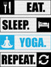 Eat Sleep Yoga Repeat - Yoga DTF Heat Transfer ready2transfer Black