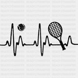ECG Line B&W - Tennis DTF Transfers ready2transfer Dark Color Design (See Imaging)