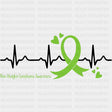 ECG Line Hearts & Ribbon - Lymphoma DTF Transfers Adult Unisex - S & M (10’’) / Dark Color Design (See Imaging)