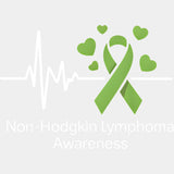 ECG Line Non-Hodgkin Lymphoma Awareness - Lymphoma DTF Transfers Adult Unisex - S & M (10’’) / Light Color Design (See