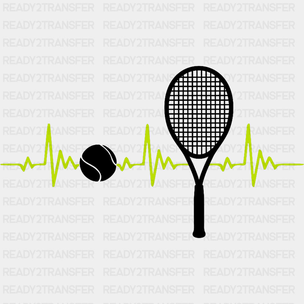 ECG Line - Tennis DTF Transfers ready2transfer Dark Color Design (See Imaging)