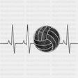 ECG Line & Volleyball - Volleyball DTF Transfers ready2transfer Dark Color Design (See Imaging)