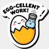 Eggcellent Work - Minimal UV Sticker Permanent UV DTF Decal Light Color Design (See Imaging)