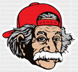 Einstein Red Cap - Minimal UV Sticker Permanent UV DTF Decal