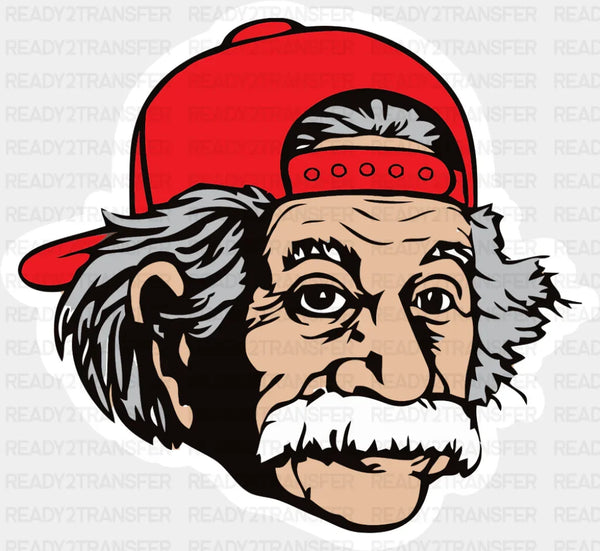 Einstein Red Cap - Minimal UV Sticker Permanent UV DTF Decal
