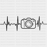 EKG Line & Camera - Photography DTF Transfers ready2transfer Dark Color Design (See Imaging)