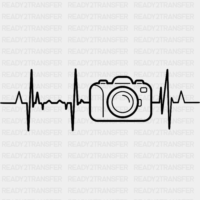 EKG Line & Camera - Photography DTF Transfers ready2transfer Dark Color Design (See Imaging)