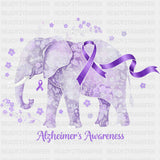 Elephant Flowers - Alzheimer's Awareness DTF Transfer ready2transfer