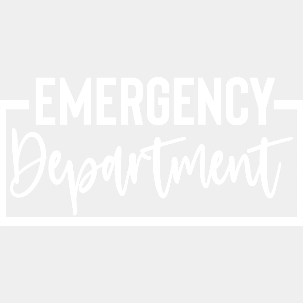 Emergency Department Black And White - ER Nurse DTF Transfers ready2transfer Light Color Design (See Imaging)