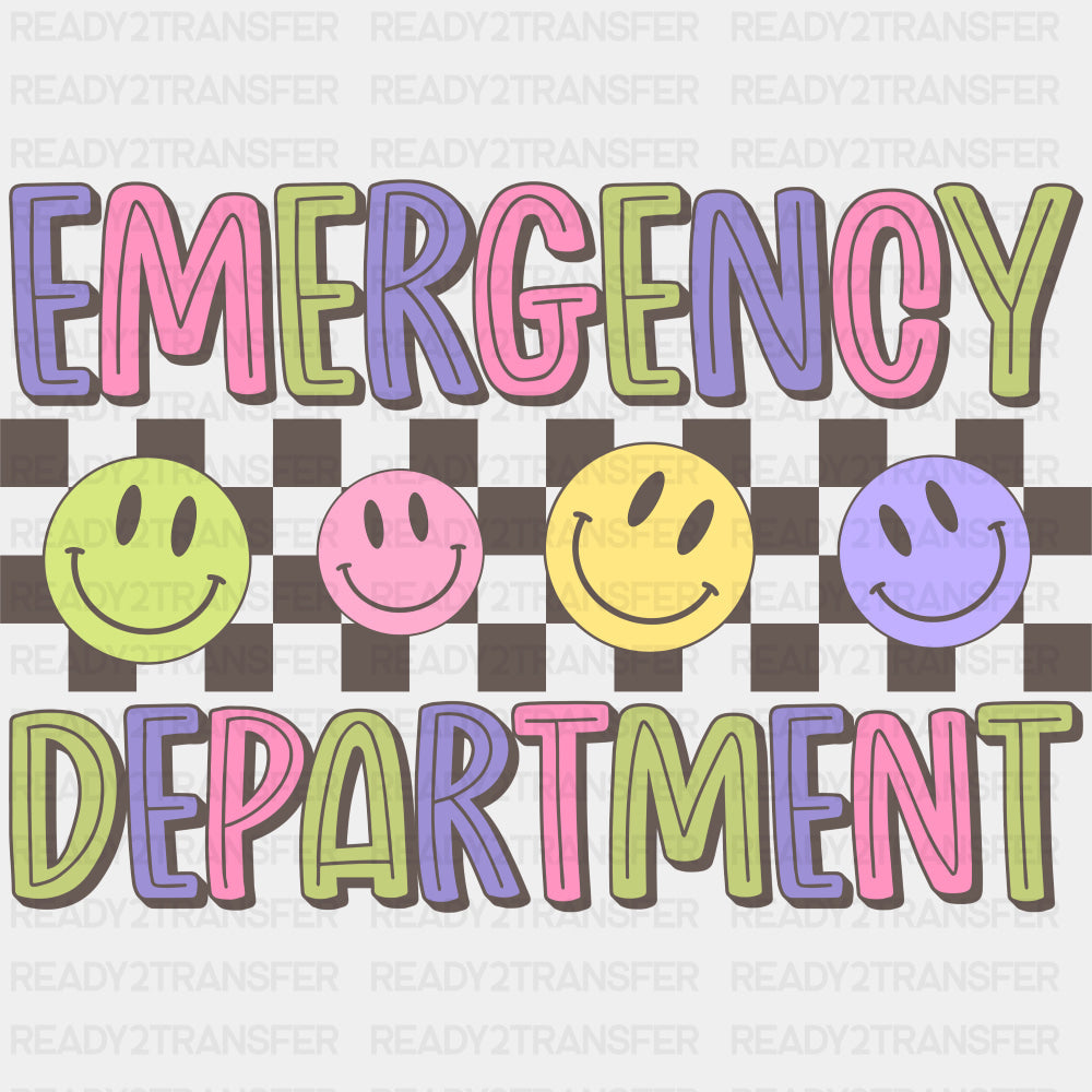 Emergency Department Colorful Smileys - ER Nurse DTF Transfers ready2transfer