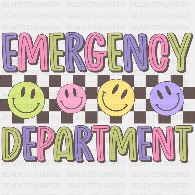 Emergency Department Colorful Smileys - ER Nurse DTF Transfers ready2transfer