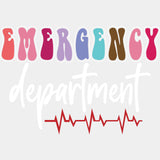 Emergency Department ECG Line B&W - ER Nurse DTF Transfers ready2transfer Light Color Design (See Imaging)