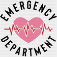 Emergency Department ECG Line - ER Nurse DTF Transfers ready2transfer Dark Color Design (See Imaging)