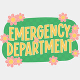 Emergency Department Pink Flowers - ER Nurse DTF Transfers ready2transfer Light Color Design (See Imaging)