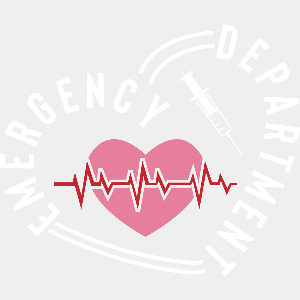 Emergency Department Pink Heart - ER Nurse DTF Transfers ready2transfer Light Color Design (See Imaging)