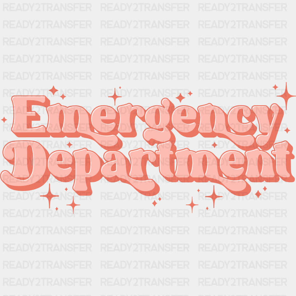 Emergency Department Pink Sparkles - ER Nurse DTF Transfers ready2transfer