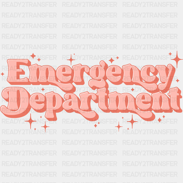 Emergency Department Pink Sparkles - ER Nurse DTF Transfers ready2transfer