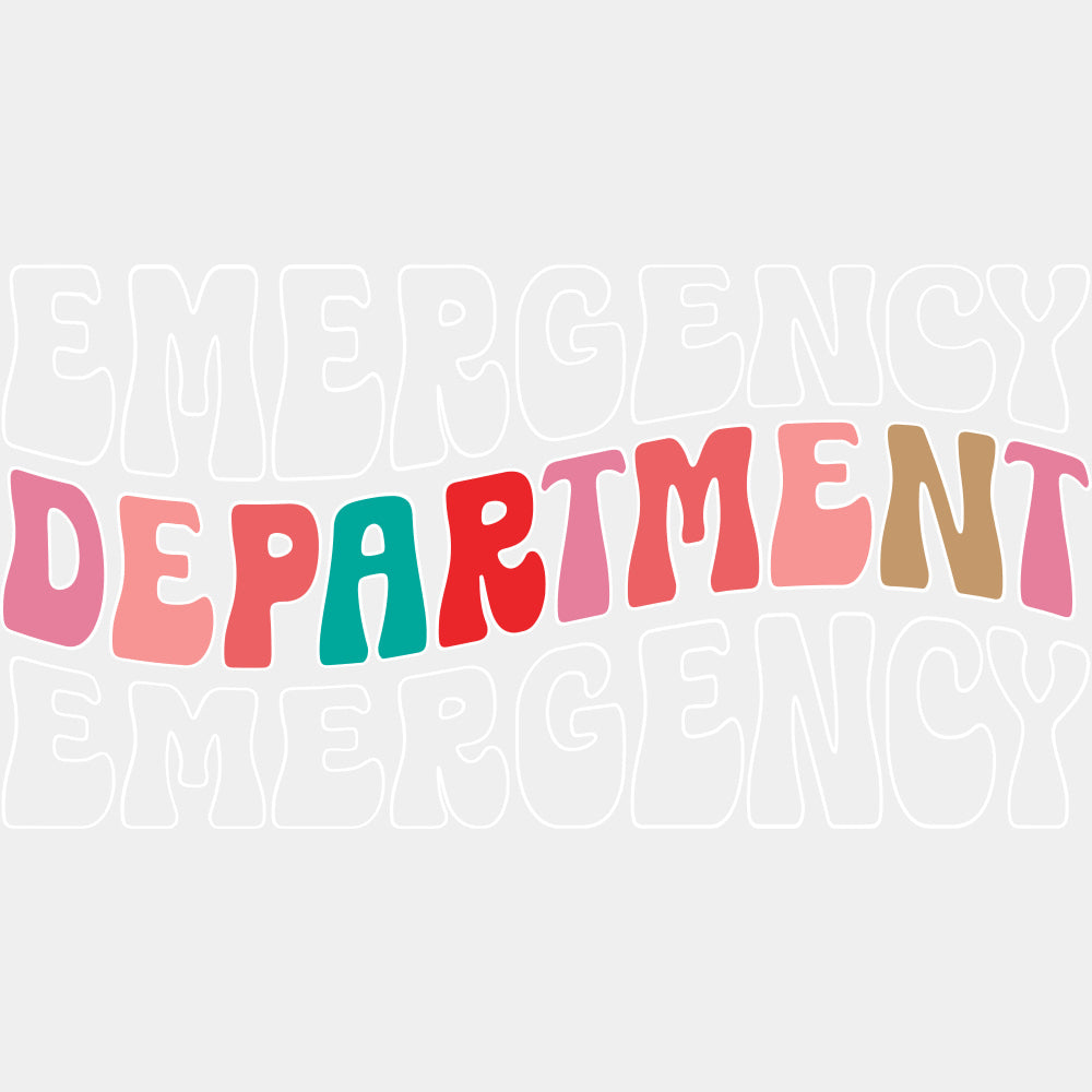 Emergency Department Retro Letters - ER Nurse DTF Transfers ready2transfer Light Color Design (See Imaging)