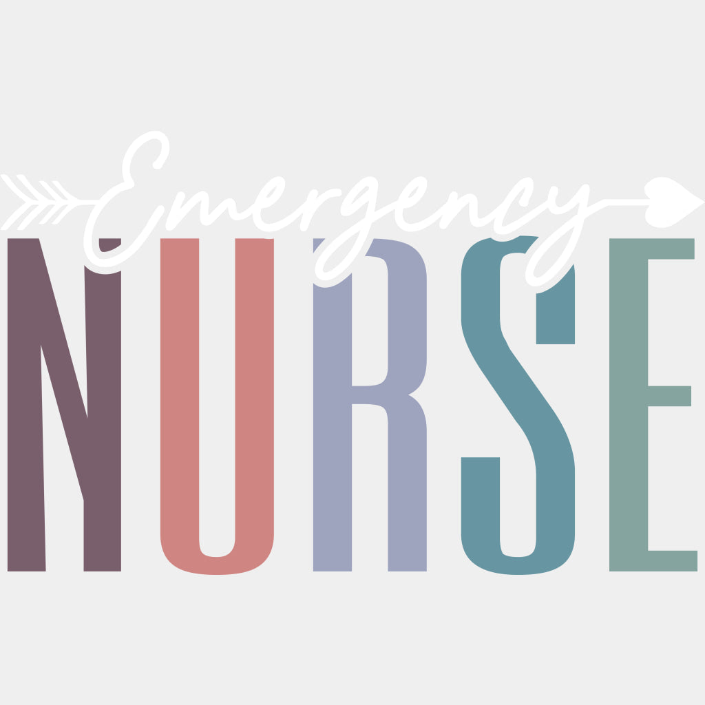 Emergency Nurse, Arrow - ER Nurse DTF Transfers ready2transfer Light Color Design (See Imaging)