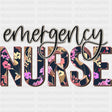 Emergency Nurse Floral Design - ER Nurse DTF Transfers ready2transfer