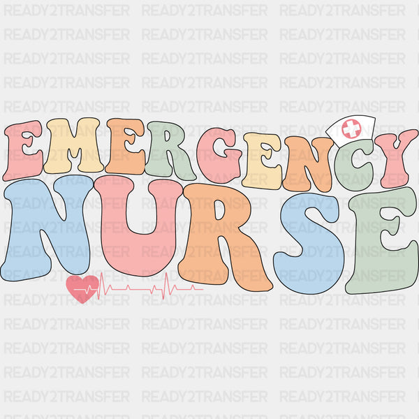 Emergency Nurse Heartbeat Design - ER Nurse DTF Transfers