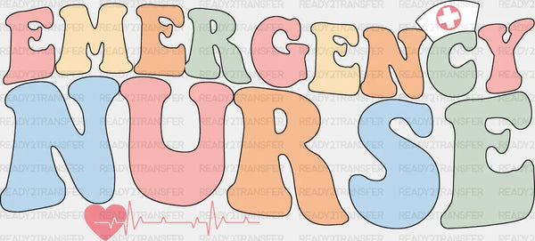 Emergency Nurse Heartbeat Design - ER Nurse DTF Transfers