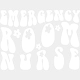 Emergency Room Nurse Retro Flowers - ER Nurse DTF Transfers ready2transfer Light Color Design (See Imaging)