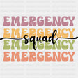 Emergency Squad Colorful Retro - ER Nurse DTF Transfers ready2transfer Dark Color Design (See Imaging)