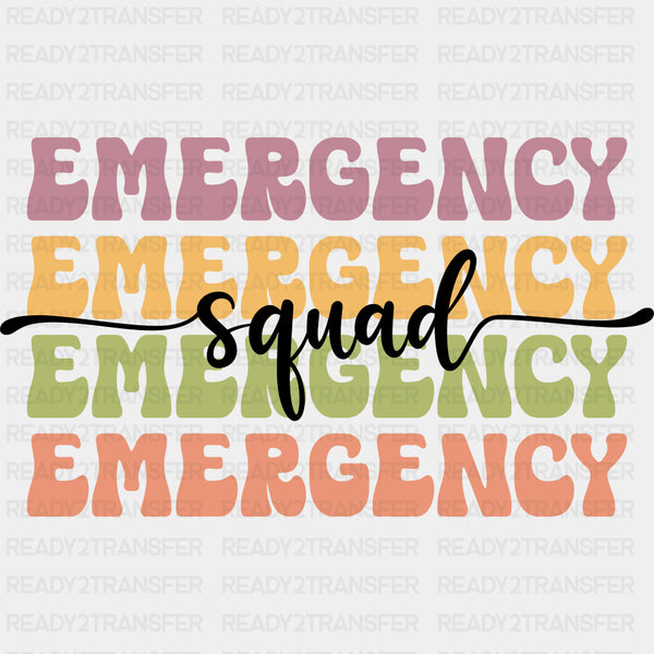 Emergency Squad Colorful Retro - ER Nurse DTF Transfers