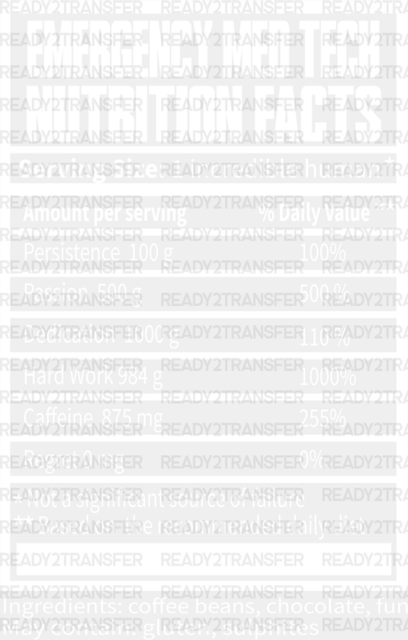 Emt Nutrition Facts - Dtf Heat Transfer Adult Unisex S & M (10’’) / Light Color Design (See Imaging)