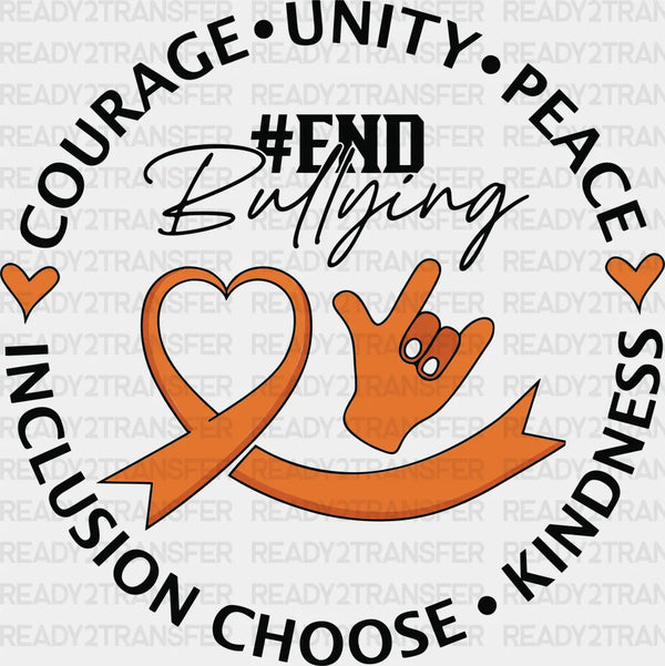 End Bullying Heart Design - Anti Bullying Iron On DTF Transfer