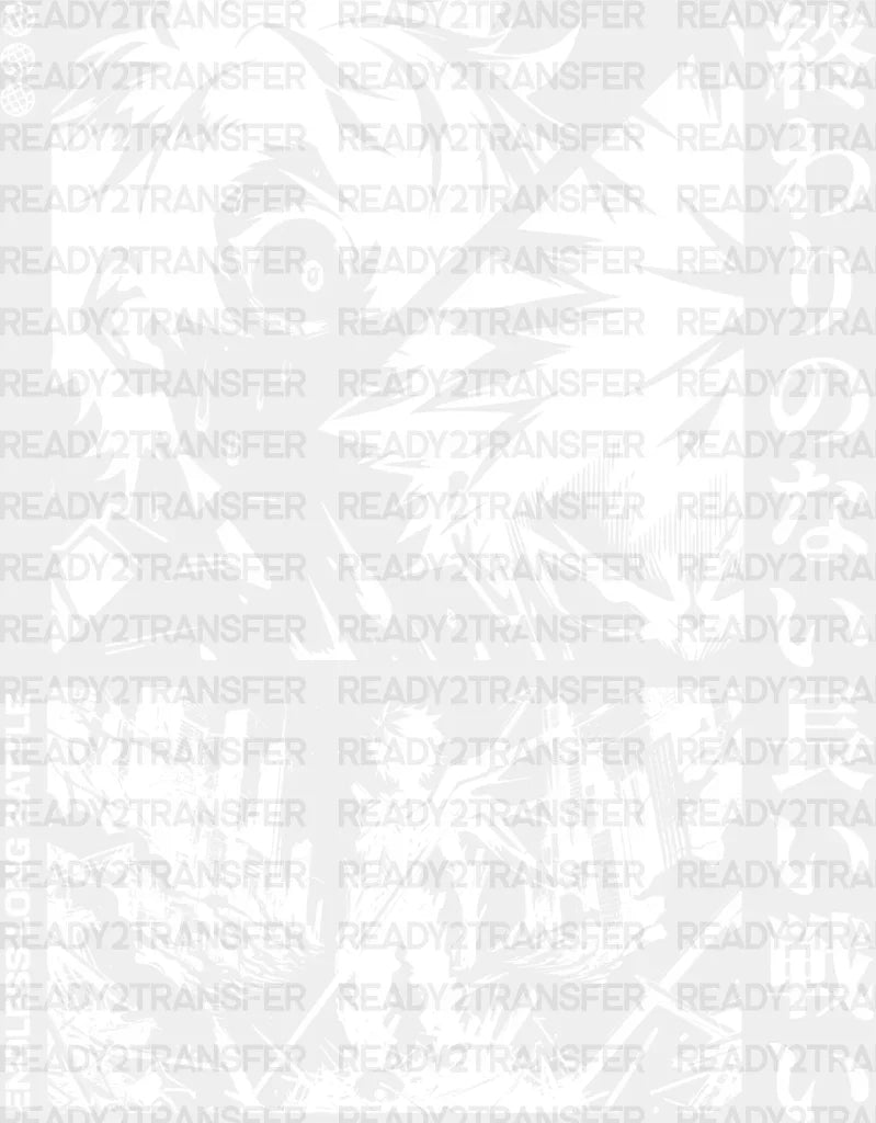 Endless Long Battle - Anime Dtf Heat Transfer Adult Unisex S & M (10’’) / Light Color Design