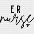 ER Nurse Cursive Design - ER Nurse DTF Transfers ready2transfer Black