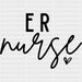 ER Nurse Cursive Design - ER Nurse DTF Transfers ready2transfer Black