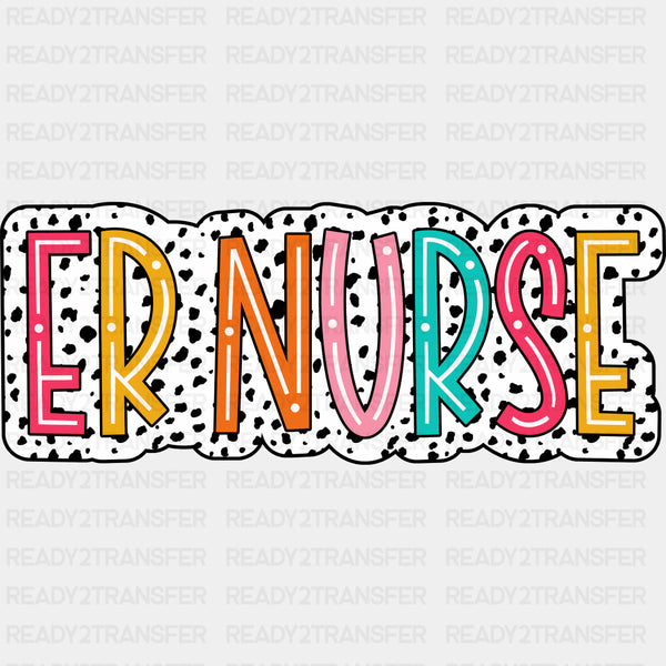 ER Nurse Dots B&W - ER Nurse DTF Transfers
