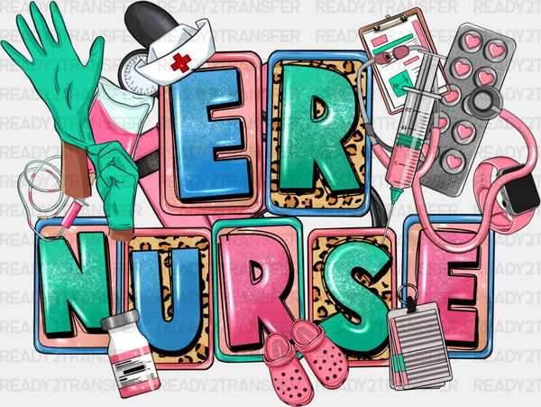 Er Nurse Gloves Pills Design - ER Nurse DTF Transfers