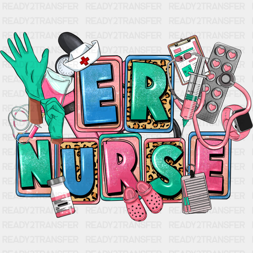 Er Nurse Gloves Pills Design - ER Nurse DTF Transfers ready2transfer