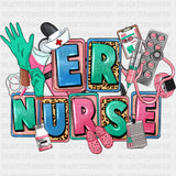 Er Nurse Gloves Pills Design - ER Nurse DTF Transfers ready2transfer