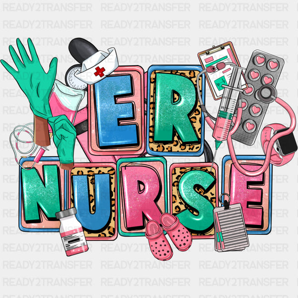 Er Nurse Gloves Pills Design - ER Nurse DTF Transfers
