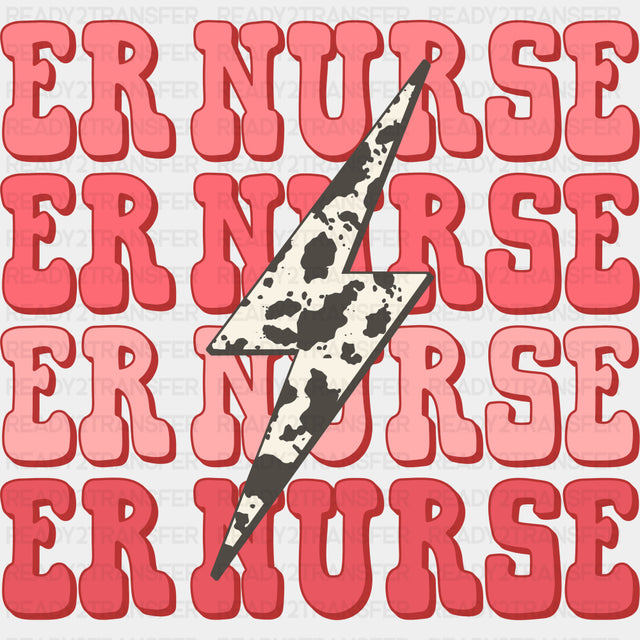 ER Nurse Lightning Bolt - ER Nurse DTF Transfers ready2transfer