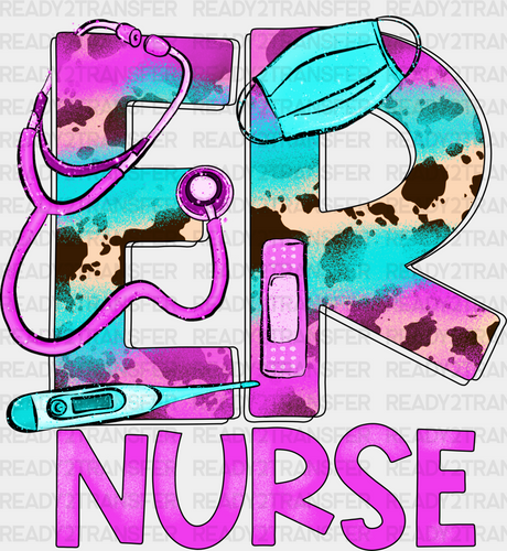 Er Nurse Purple Design - Er Dtf Transfers