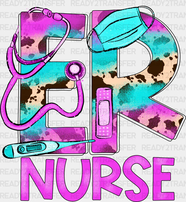 Er Nurse Purple Design - ER Nurse DTF Transfers