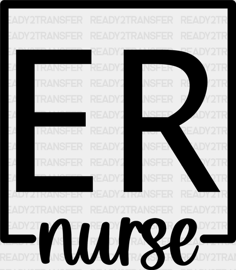 Er Nurse Square Design - Dtf Transfers Adult Unisex S & M (10’’) / Black